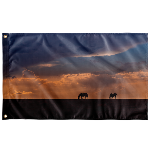Horses at Sunset - Flag