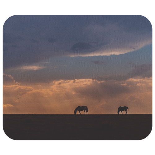 Horses at Sunset - Mousepad