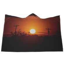 Cargar imagen en el visor de la galería, Sunset Powerlines - Hooded Blanket