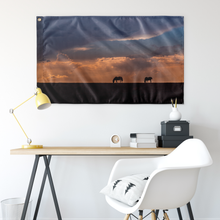 Laden Sie das Bild in den Galerie-Viewer, Horses at Sunset - Flag