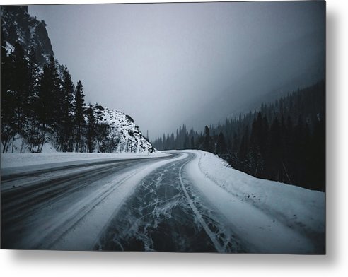 Colorado Winter Drive - Metal Print