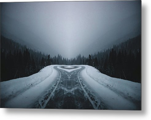 Colorado Winter Drive edit - Metal Print