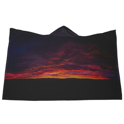 Rocky Mountain Sunset - Hooded Blanket