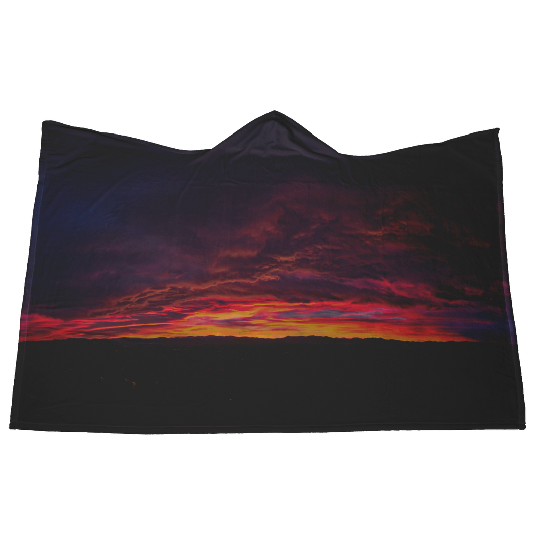 Rocky Mountain Sunset - Hooded Blanket