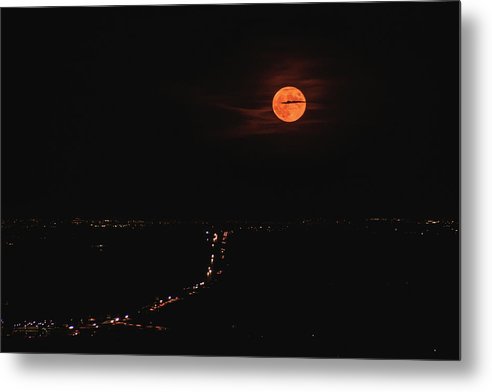 Full Moon Hwy 36 - Metal Print