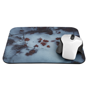 Snowy Leaves - Mousepad