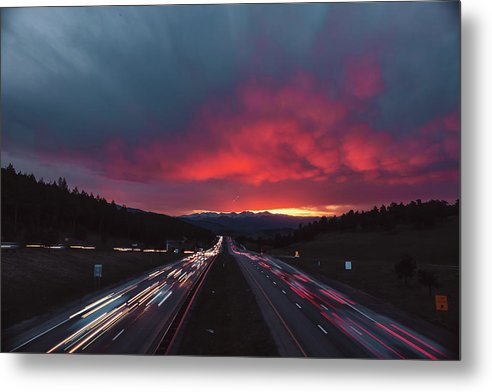 i70 West Sunset - Metal Print - UrbanImpression