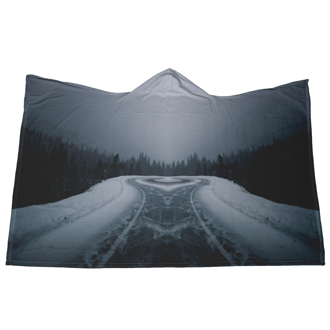 Colorado Winter Drive edit - Hooded Blanket