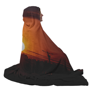 Sunset Powerlines - Hooded Blanket