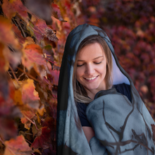 Load image into Gallery viewer, Snowy Leaves - Hooded Blanket