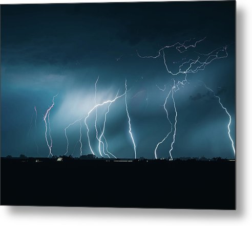 Lightning Strikes - Metal Print