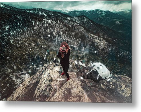 Polaroid Cliff  - Metal Print