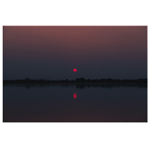 Red Sun Reflection - Canvas