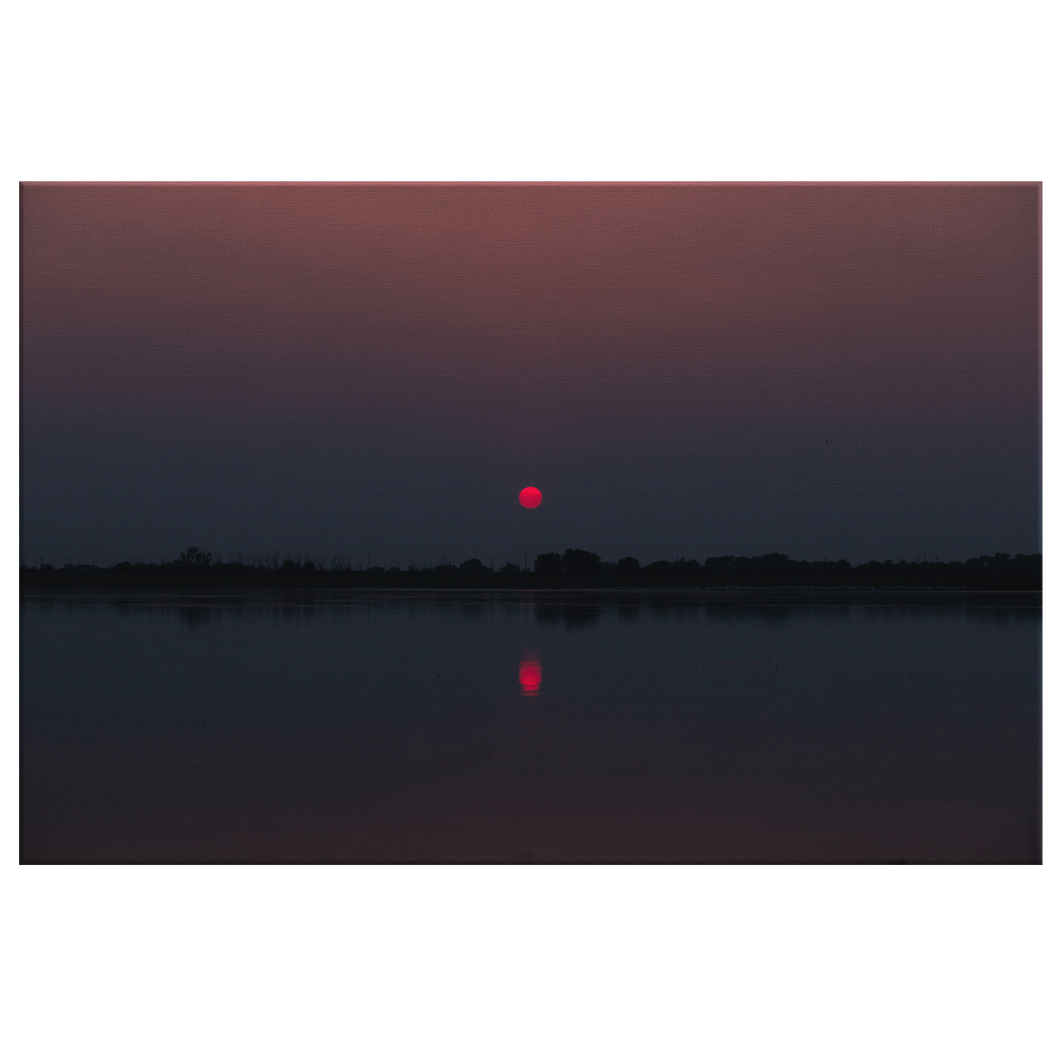 Red Sun Reflection - Canvas