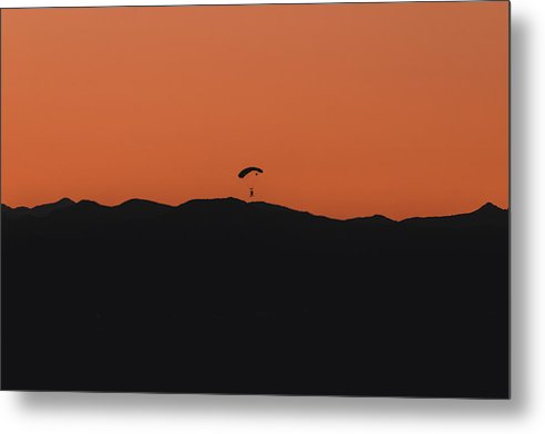 Skydiving Sunset - Metal Print