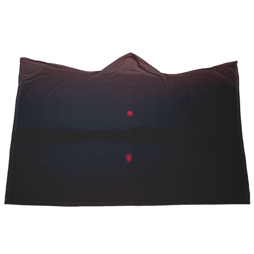 Red Sun Reflection - Hooded Blanket