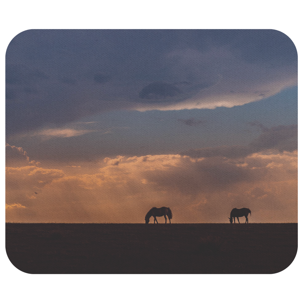 Horses at Sunset - Mousepad