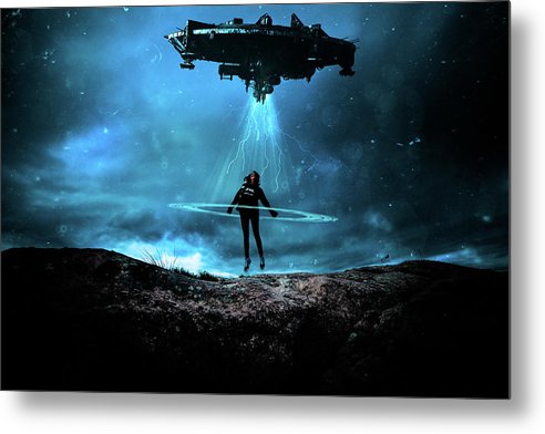 UFO Abduction - Metal Print