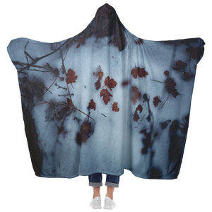 Snowy Leaves - Hooded Blanket