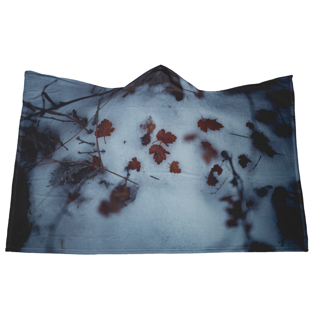 Snowy Leaves - Hooded Blanket