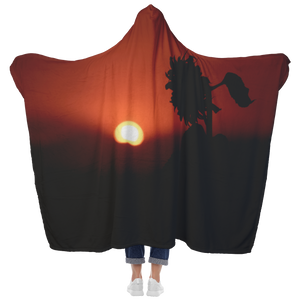 Sunflower Silhouette - Hooded Blanket